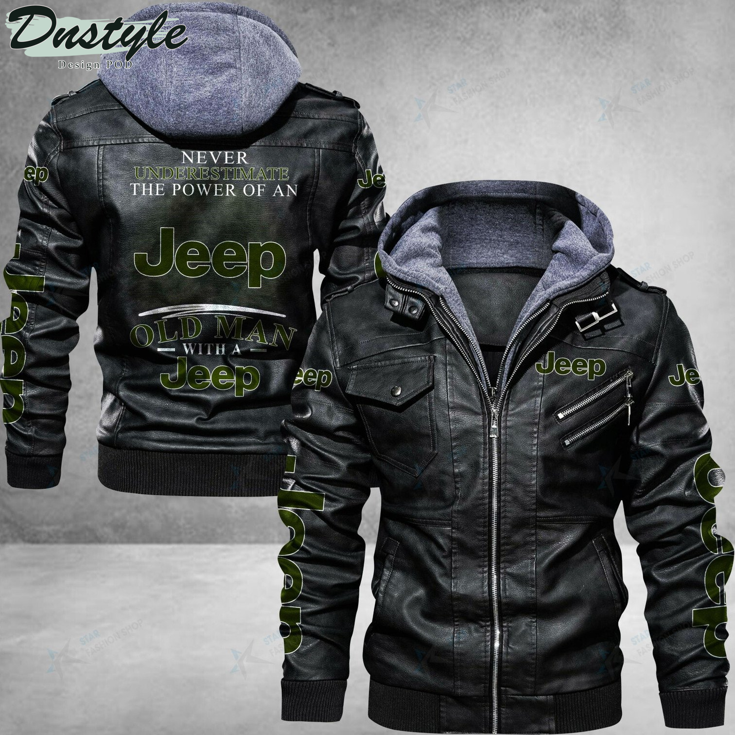 Jeep never underestimate the power of an old man leather jacket