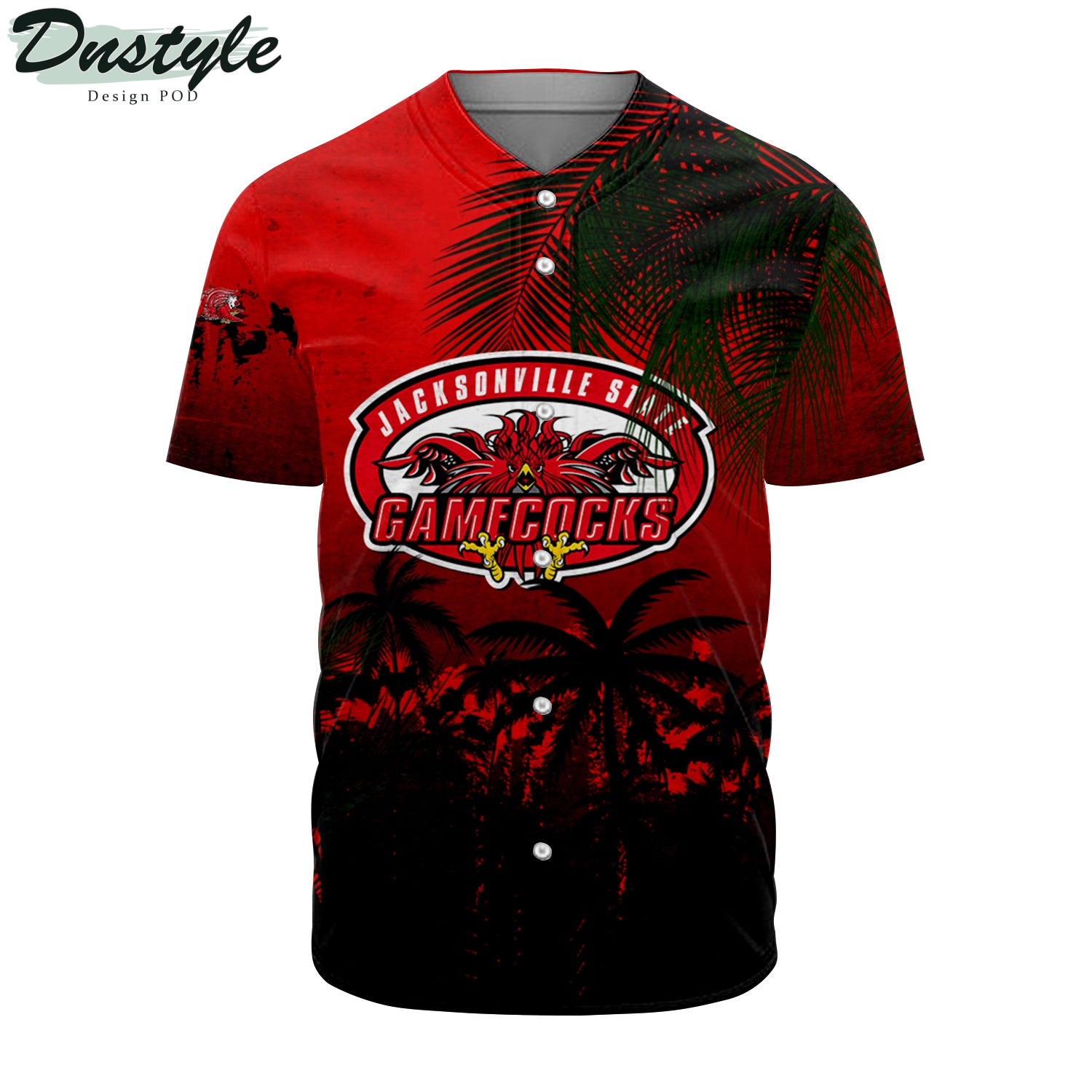 James Madison Dukes Coconut Tree Tropical Grunge Baseball Jersey