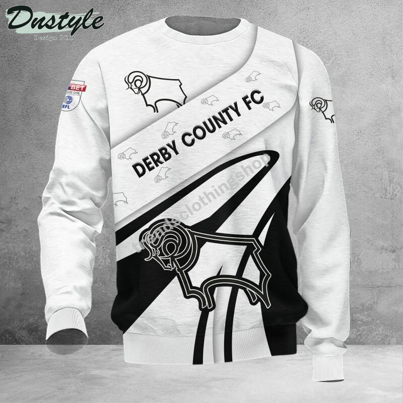 Derby County 3d all over printed hoodie tshirt