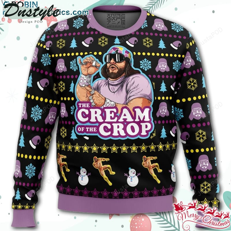The Cream of the Crop Macho Man Randy Savage Pro Wrestling Ugly Christmas Wool Sweater