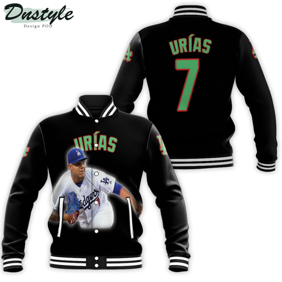 Los Angeles Dodgers Julio Urias 7 MLB Legendary Captain Black Baseball Jacket