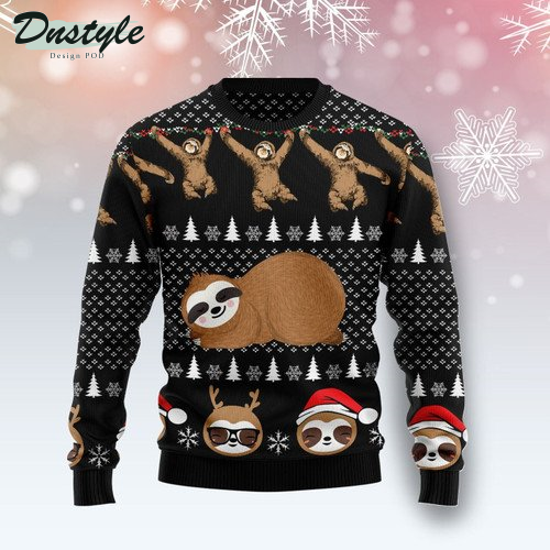 Crazy Sloth Ugly Christmas Sweater