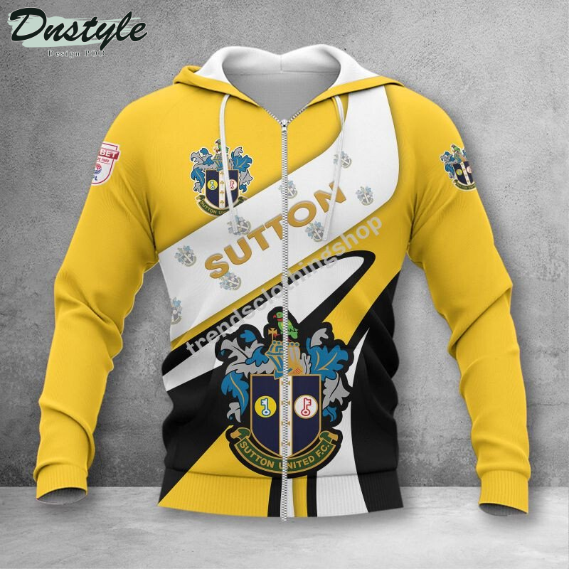 Sutton United 3d all over printed hoodie tshirt