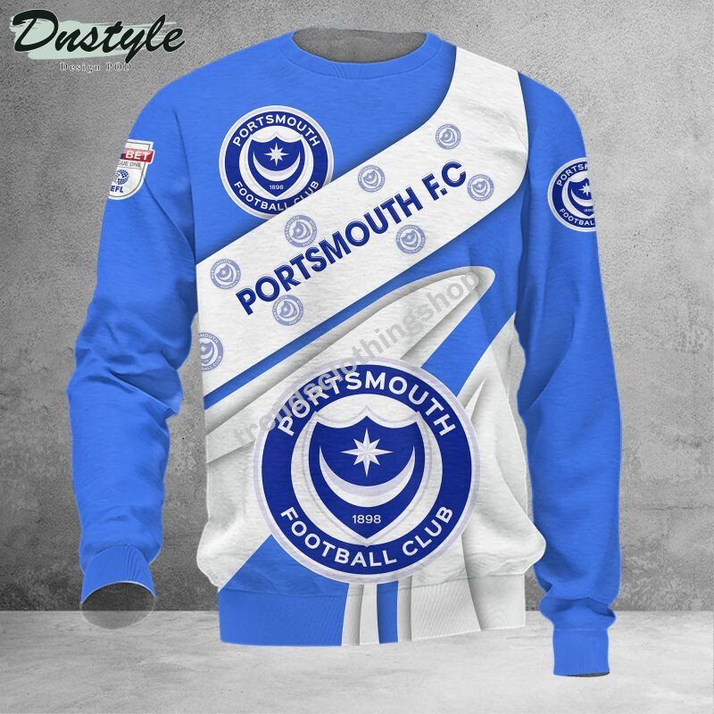 Portsmouth F.C 3d all over printed hoodie tshirt