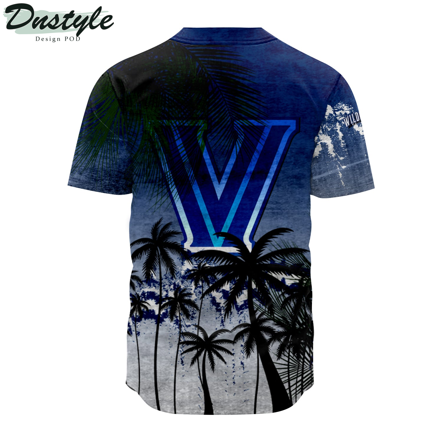 Villanova Wildcats Baseball Jersey Coconut Tree Tropical Grunge