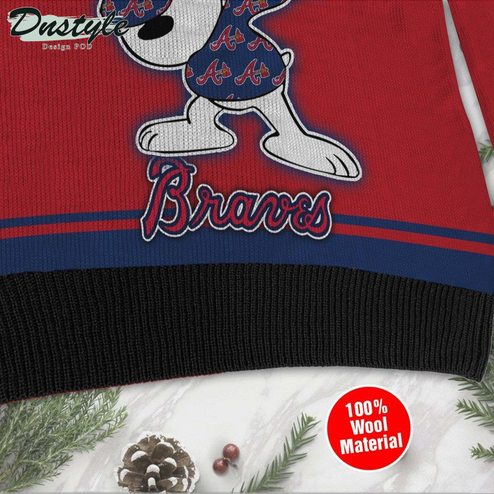 Snoopy Love Atlanta Braves Ugly Sweater