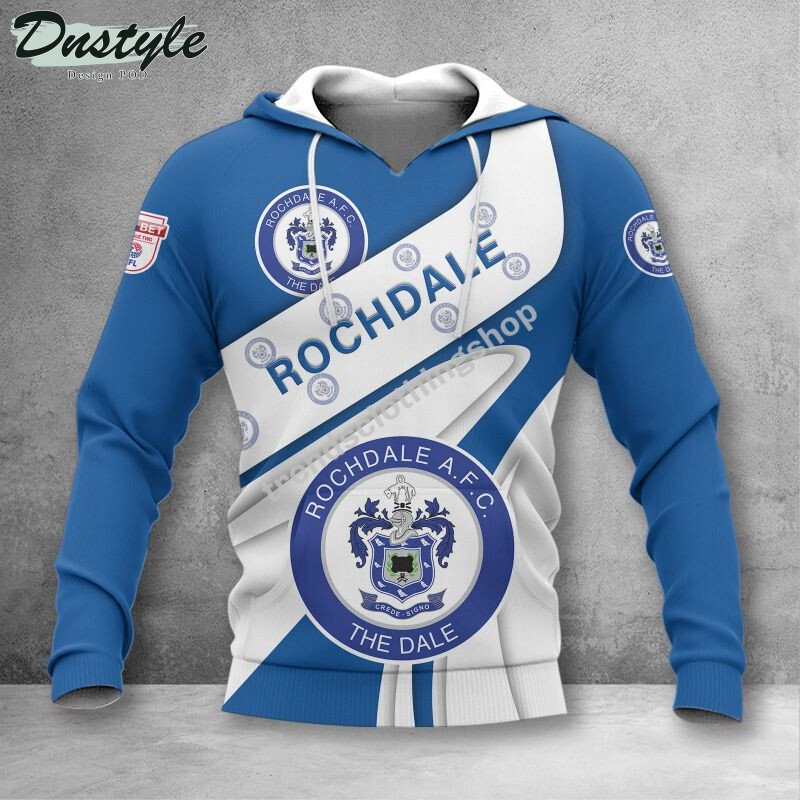 Rochdale AFC 3d all over printed hoodie tshirt