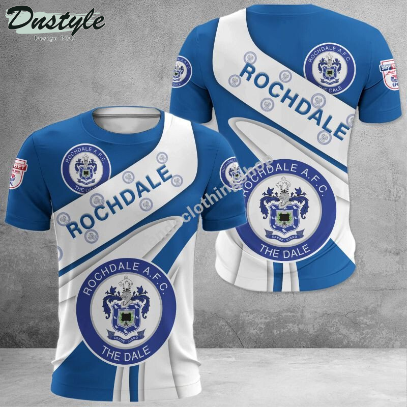 Rochdale AFC 3d all over printed hoodie tshirt