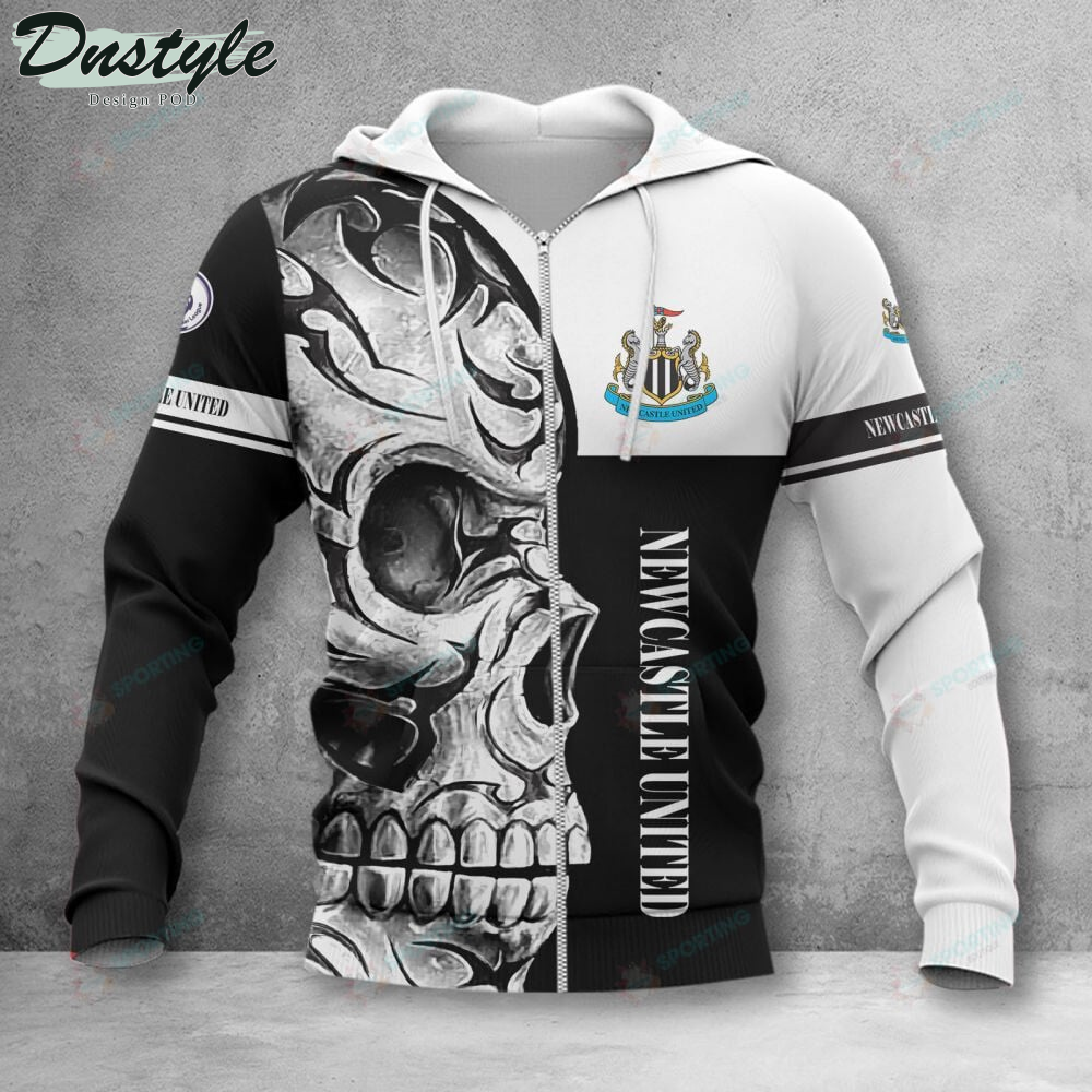 Newcastle United F.C Skull 3d Hoodie Tshirt