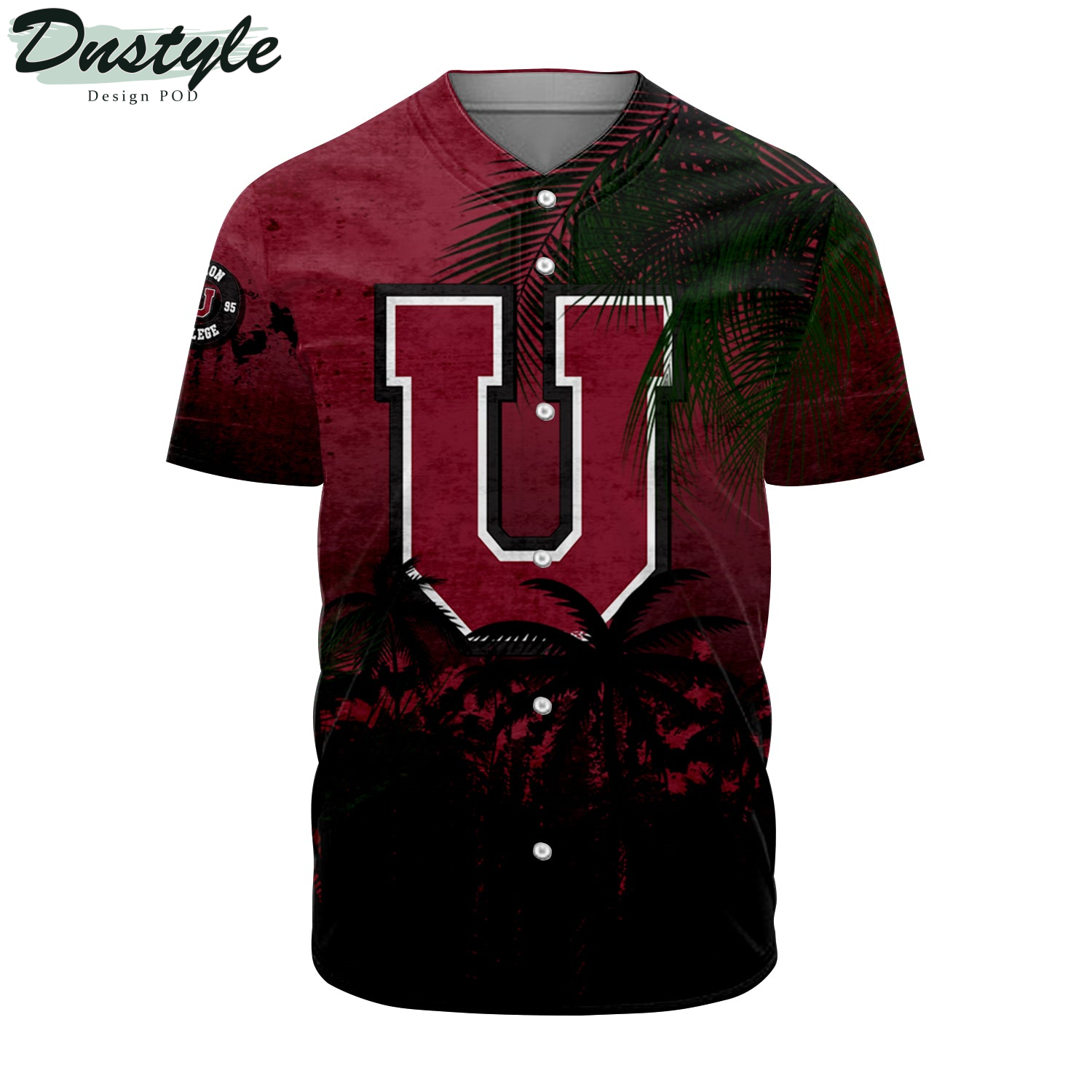 Union Dutchmen Baseball Jersey Coconut Tree Tropical Grunge