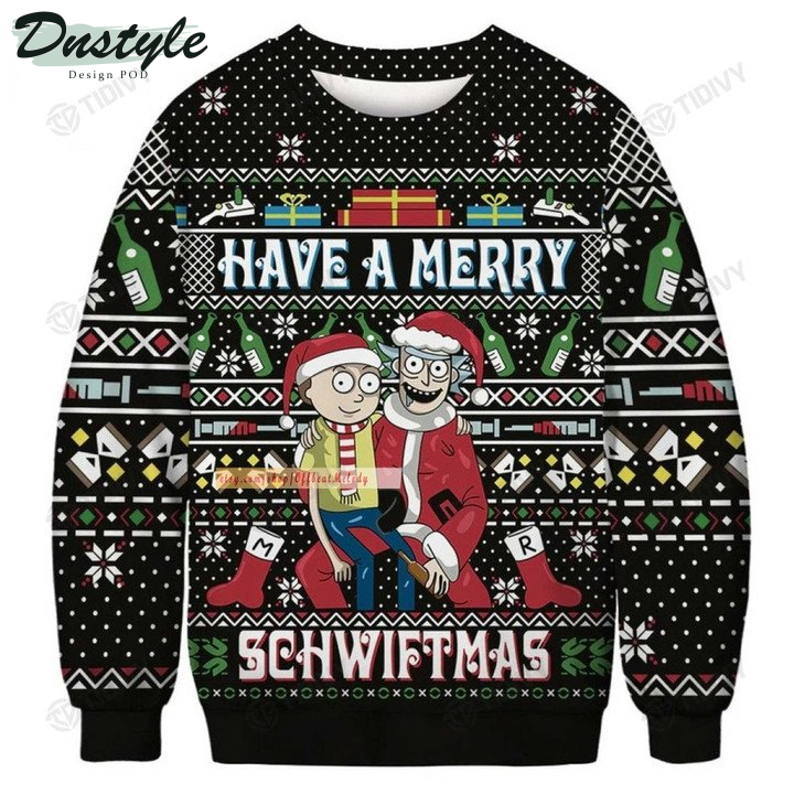Rick And Morty Have A Merry Schwiftmas Ugly Christmas Sweater