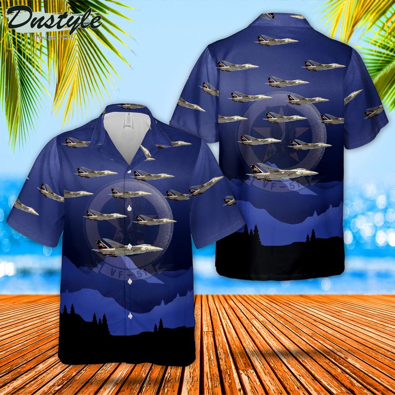 US Navy VF-51 F-14A Hawaiian Shirt