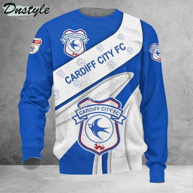 Cardiff City F.C 3d all over printed hoodie tshirt