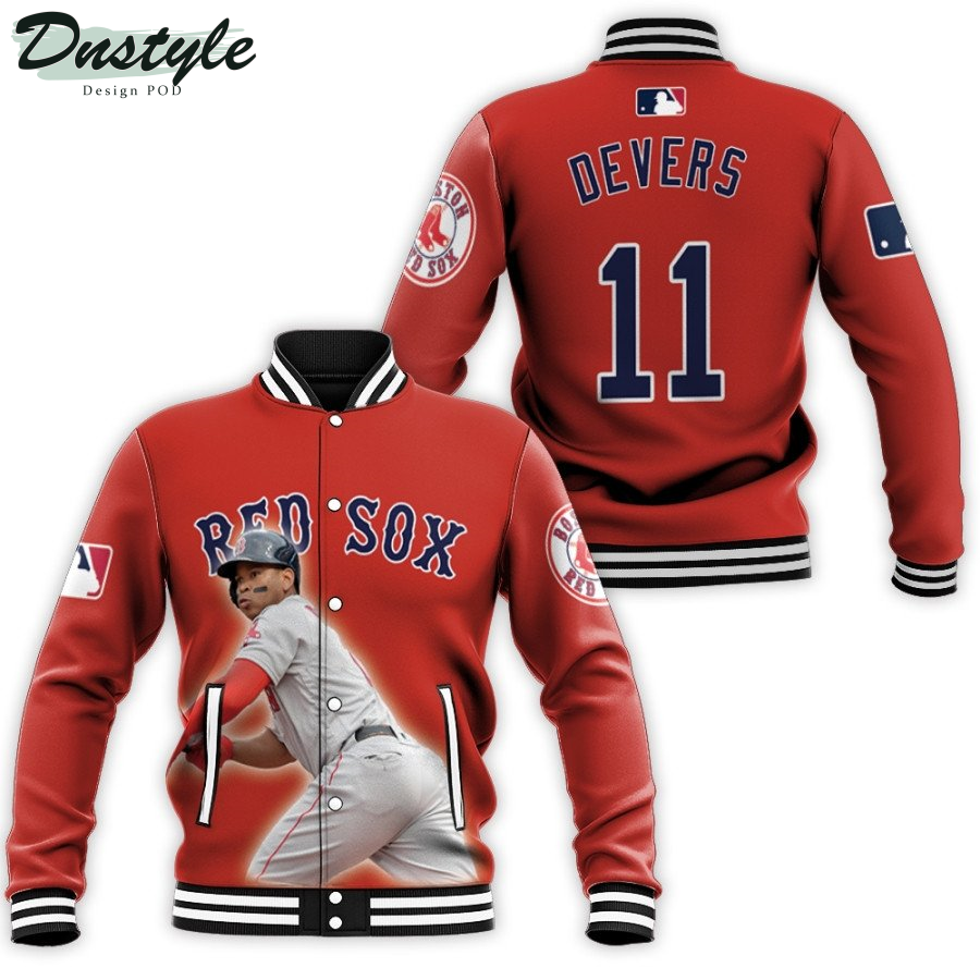 Boston Red Sox Rafael Devers 11 MLB Legend Player Red Baseball Jacket