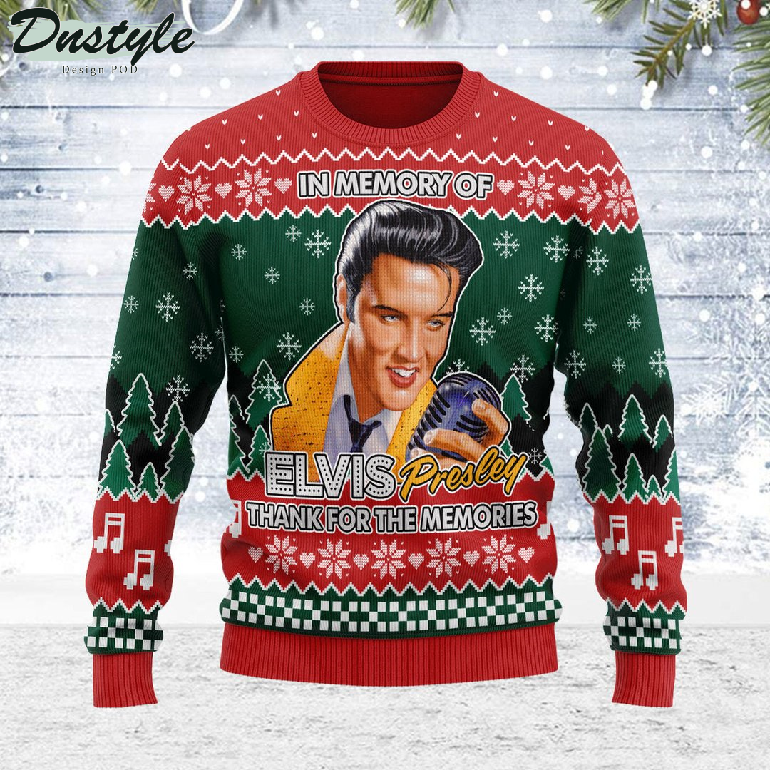 Never Underestimate A Grandma Who is Listening To Elvis Presley Christmas Ugly Sweater