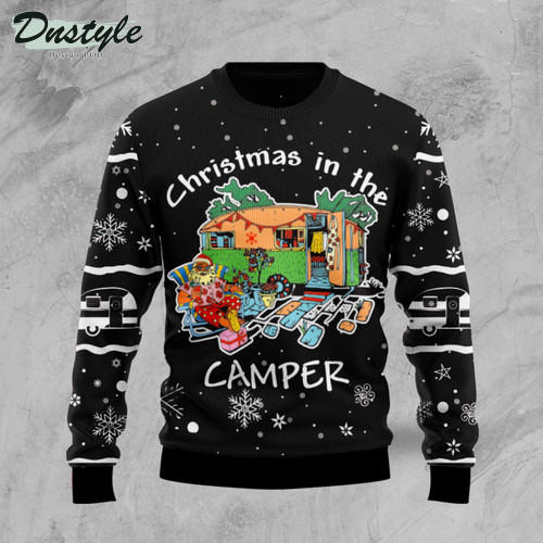 Santa Camping Ugly Christmas Sweater