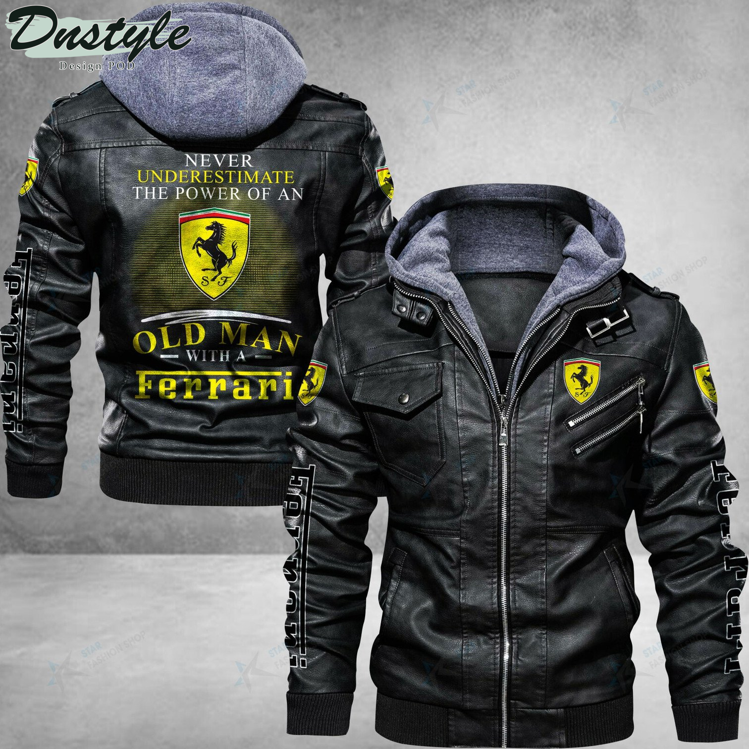 Ferrari never underestimate the power of an old man leather jacket