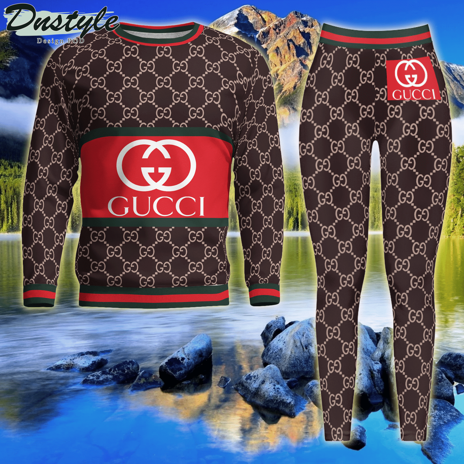 Gucci Brown ugly sweater and legging