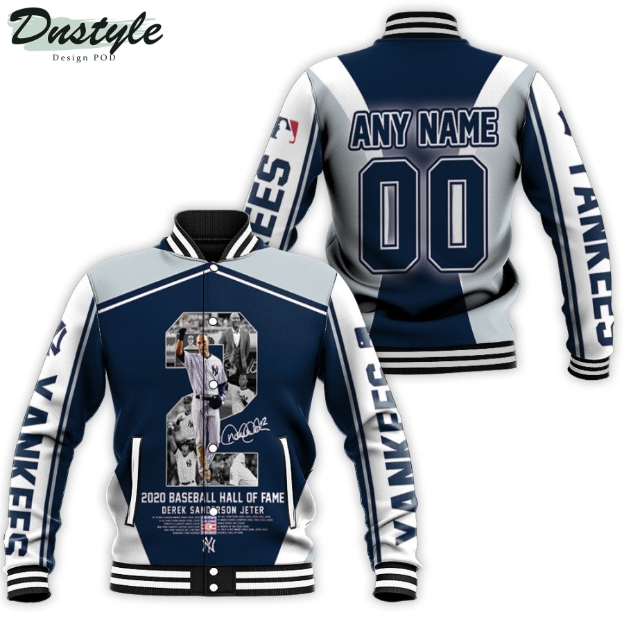 2020 Baseball Hall Of Fame Derek Sanderson Jeter New York Yankees 2 Custom Number Name Baseball Jacket