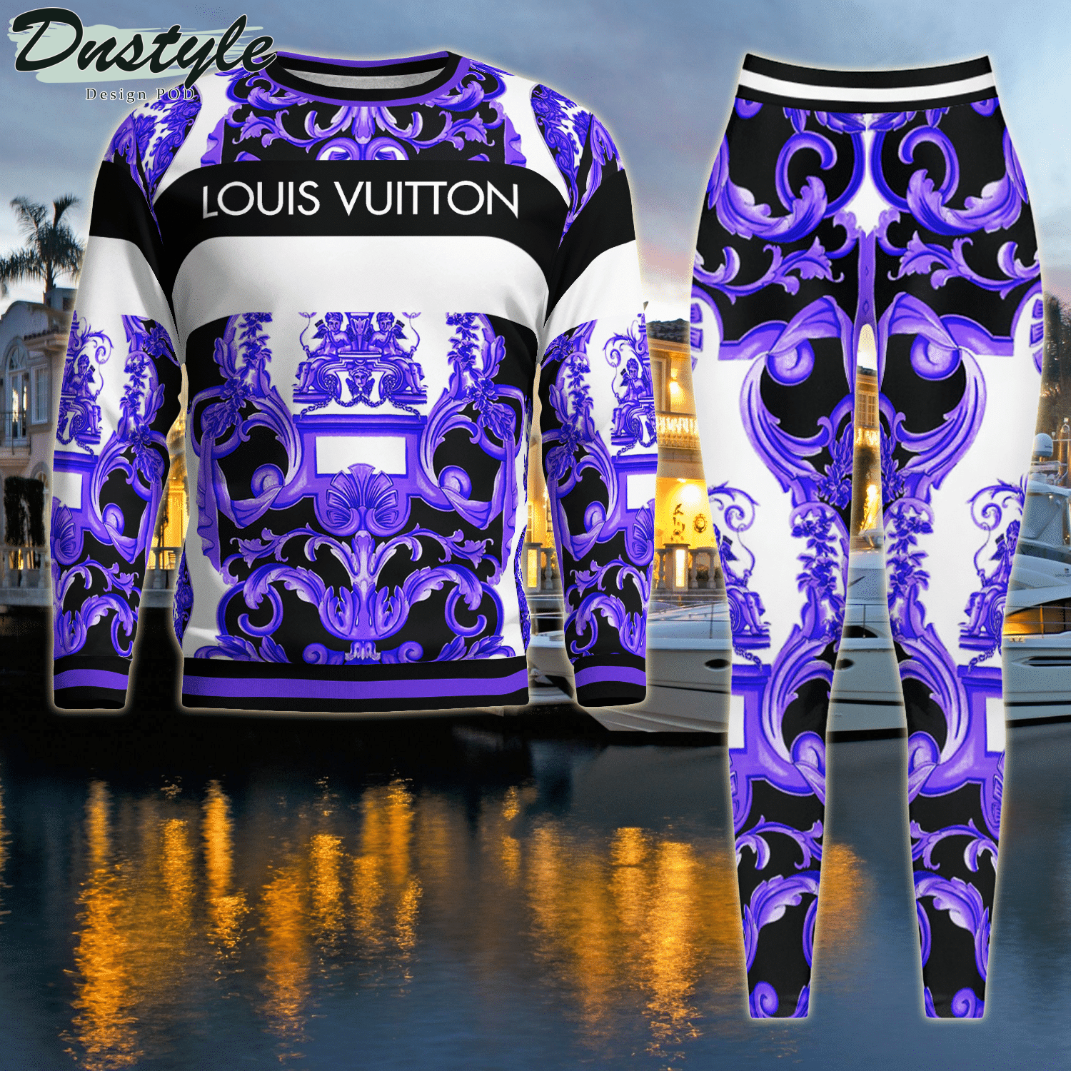 Louis Vuitton Purple ugly sweater and legging