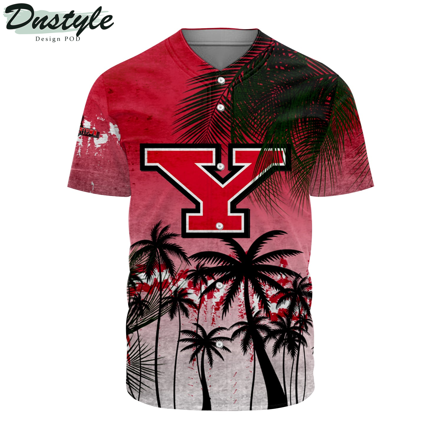 Youngstown State Penguins Baseball Jersey Coconut Tree Tropical Grunge