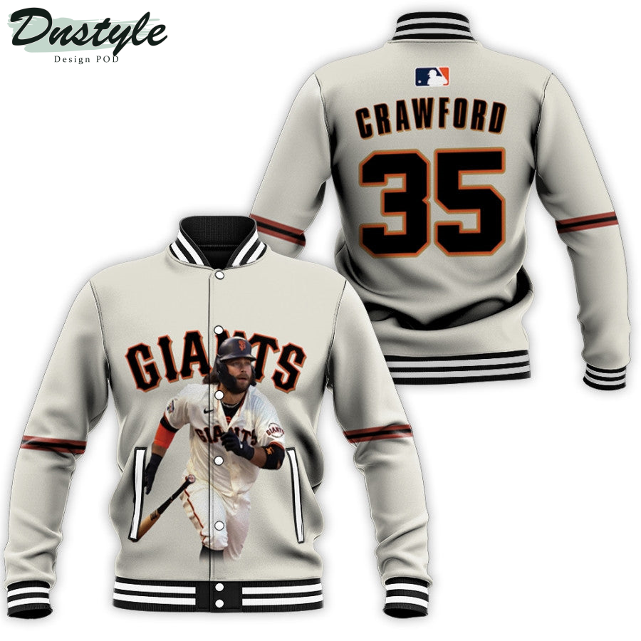 San Francisco Giants Brandon Crawford 25 White 2019 Baseball Jacket