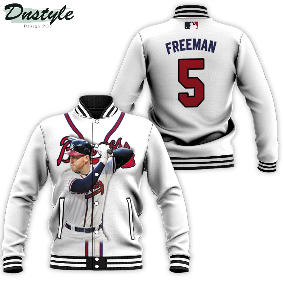 Atlanta Braves Freddie Freeman 05 Majestic 2019 Home White Jersey Baseball Jacket