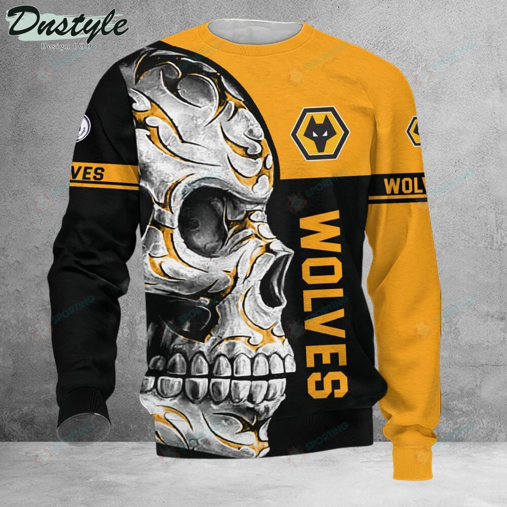 Wolverhampton Wanderers F.C Skull 3d Hoodie Tshirt