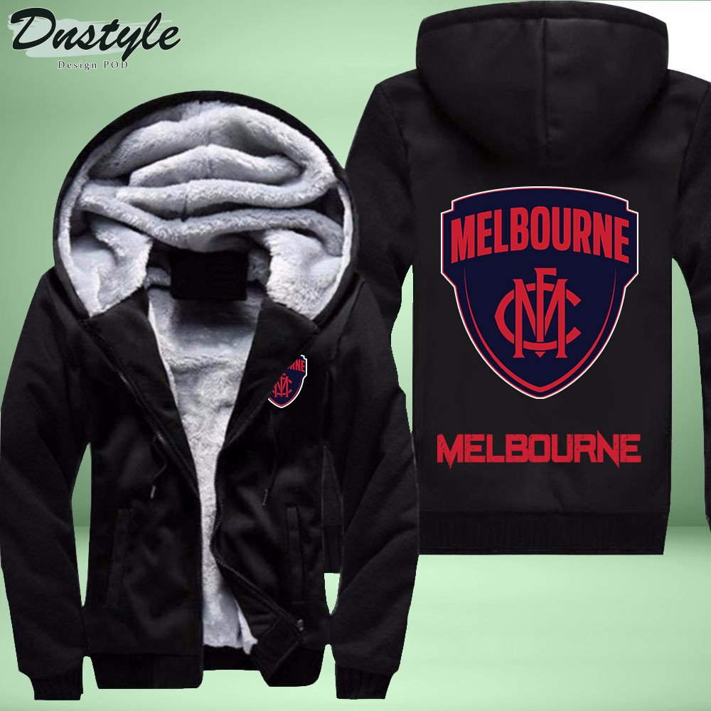 Melbourne Football Club Fleece Hoodie Zipper Velvet
