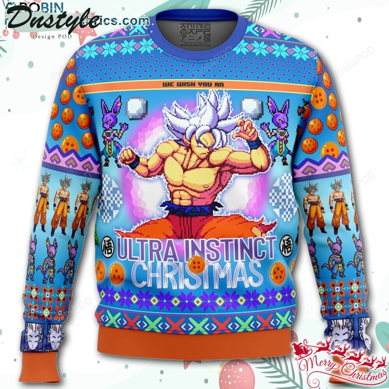 Ultra Instinct Goku Dragon Ball Super Ugly Christmas Wool Sweater