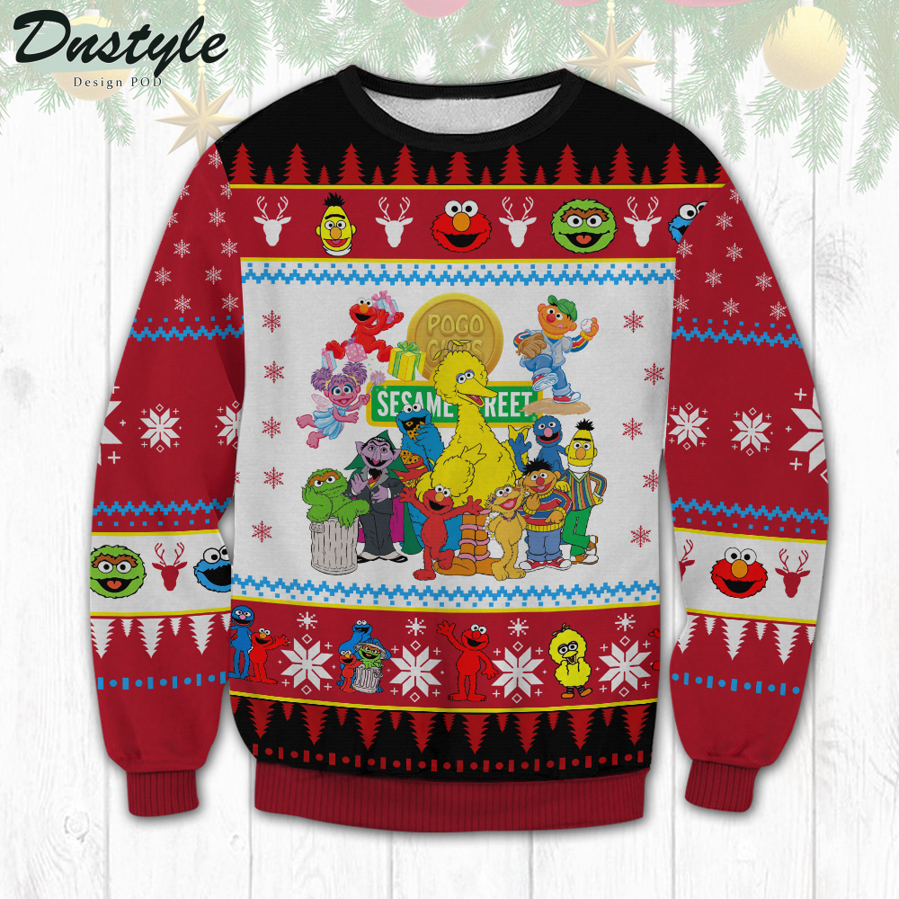 Sesame Street Pogo Games Ugly Christmas Sweater