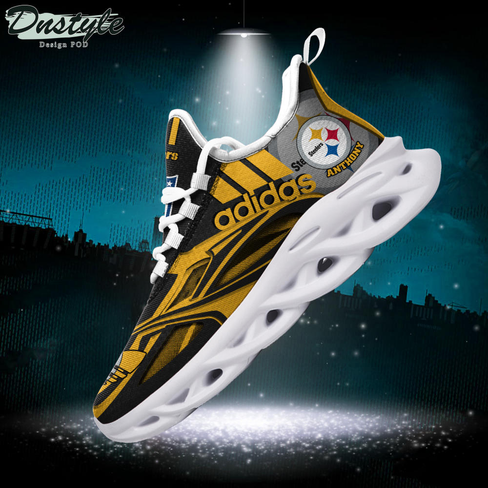 Pittsburgh Steelers Adidas Custom Name Max Soul Sneaker