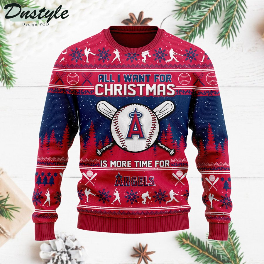 Los Angeles Angels of Anaheim All I Want For Christmas Is More Time For Angels ugly sweater