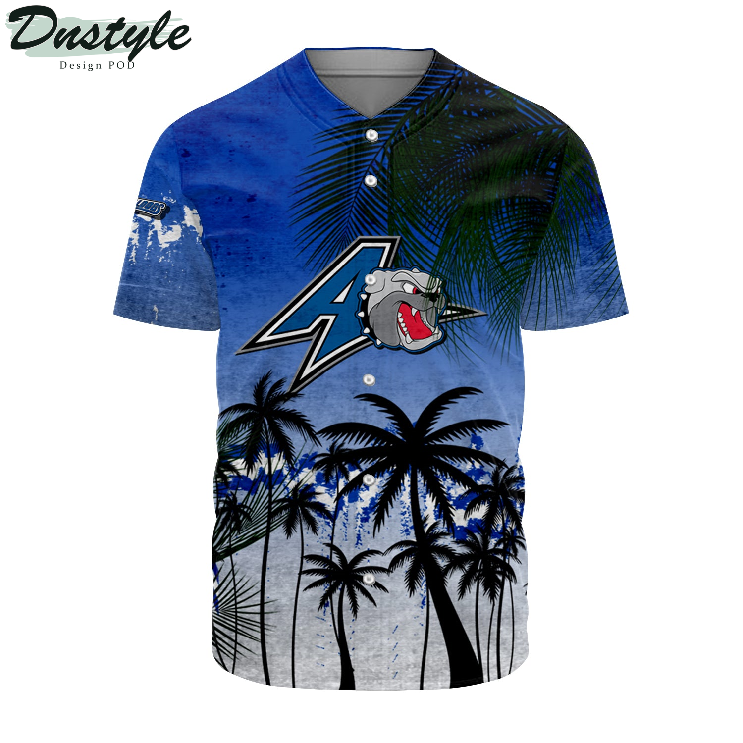 UNC Asheville Bulldogs Baseball Jersey Coconut Tree Tropical Grunge