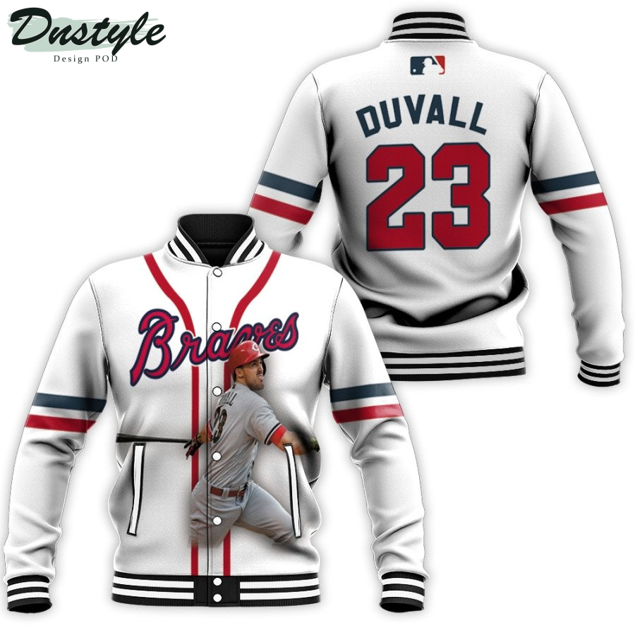 Atlanta Braves Adam Duvall 23 MLB Great Player White 3D Designed Baseball Jacket