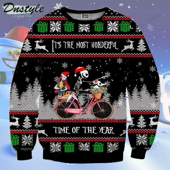 The Nightmare Before Christmas It's The Most Wonderful Time Of The Year Jack Skellington Halloween 2022 Ugly Christmas Sweater