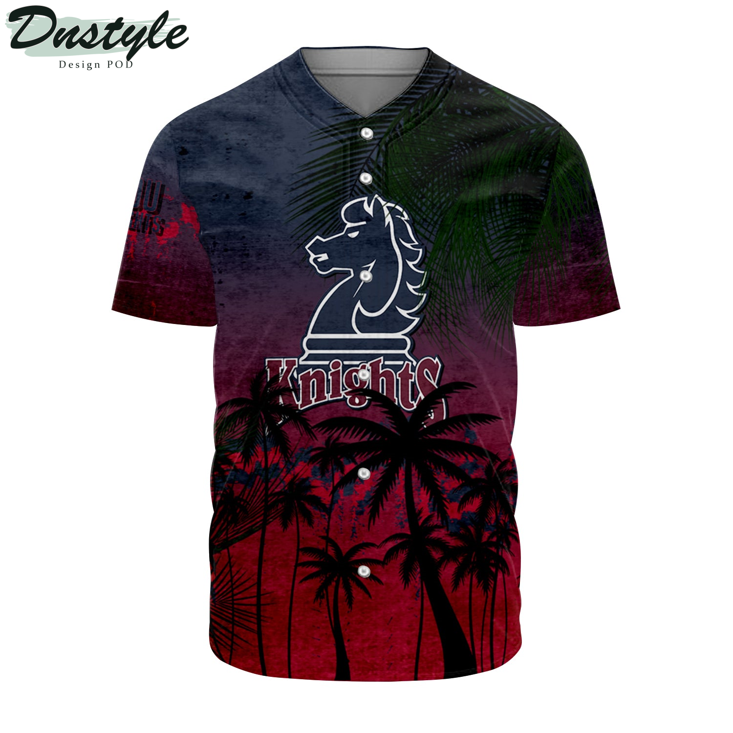 Drake Bulldogs Coconut Tree Tropical Grunge Baseball Jersey