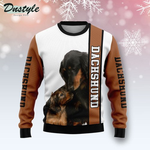 Rescued Dachshund Ugly Christmas Sweater