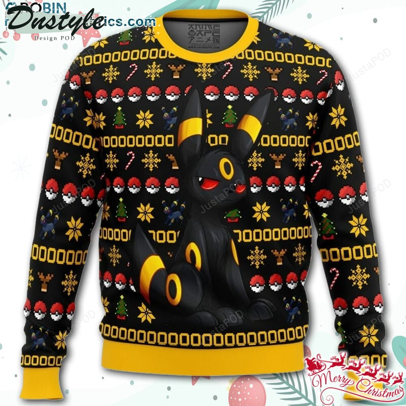 Pokemon Charizard Eating Candy Cane Ugly Christmas Wool Sweater