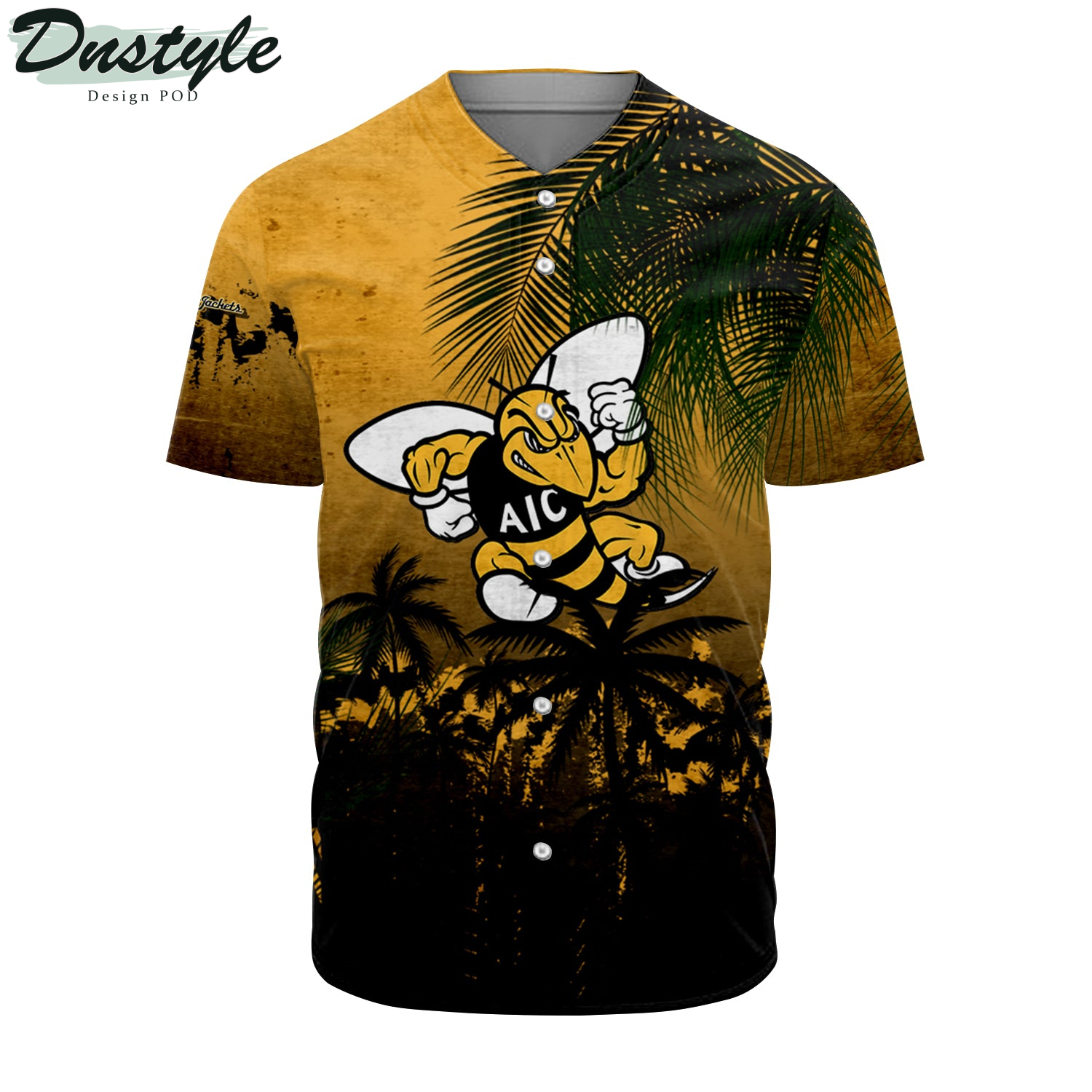 Appalachian State Mountaineers Coconut Tree Tropical Grunge Baseball Jersey