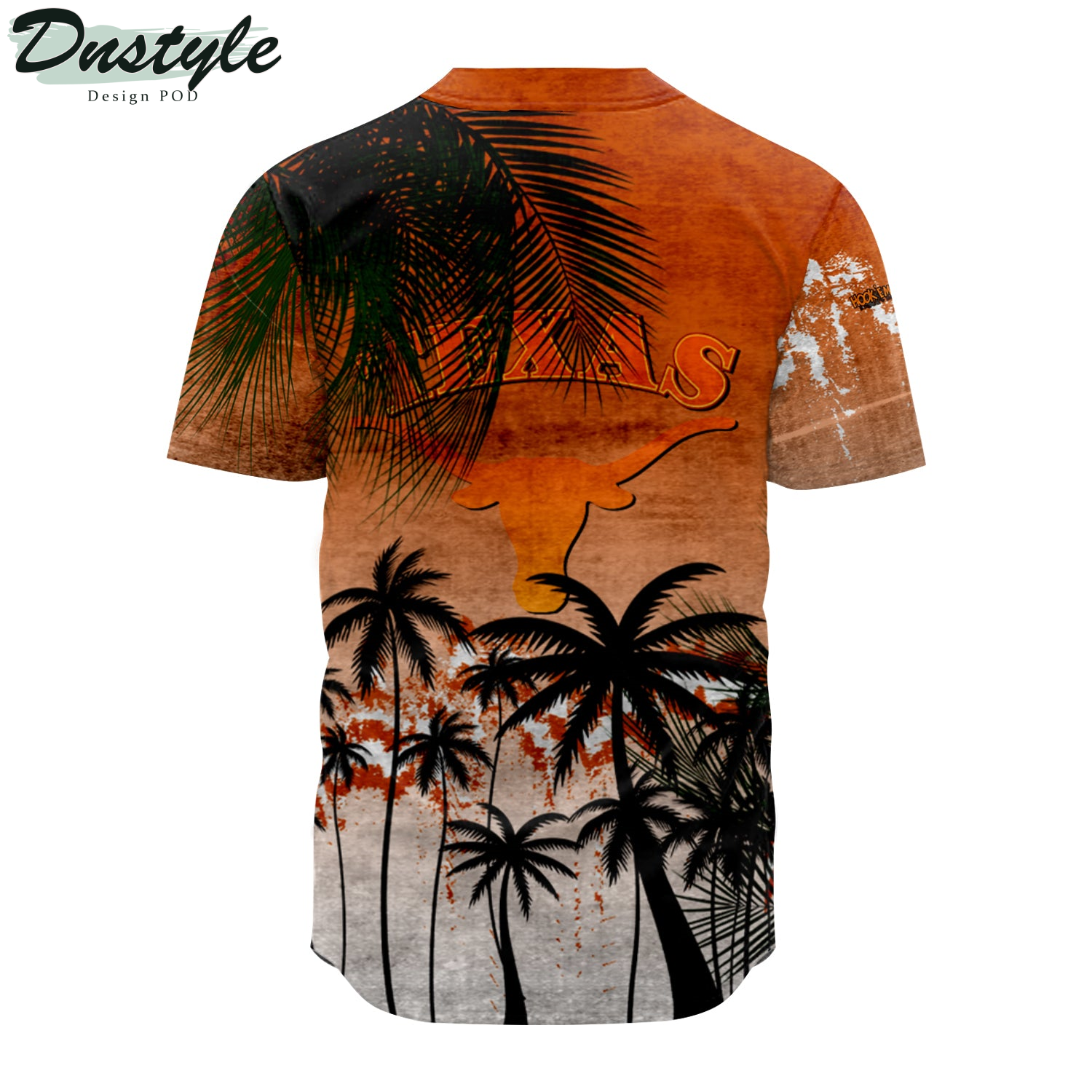 Texas Longhorns Baseball Jersey Coconut Tree Tropical Grunge