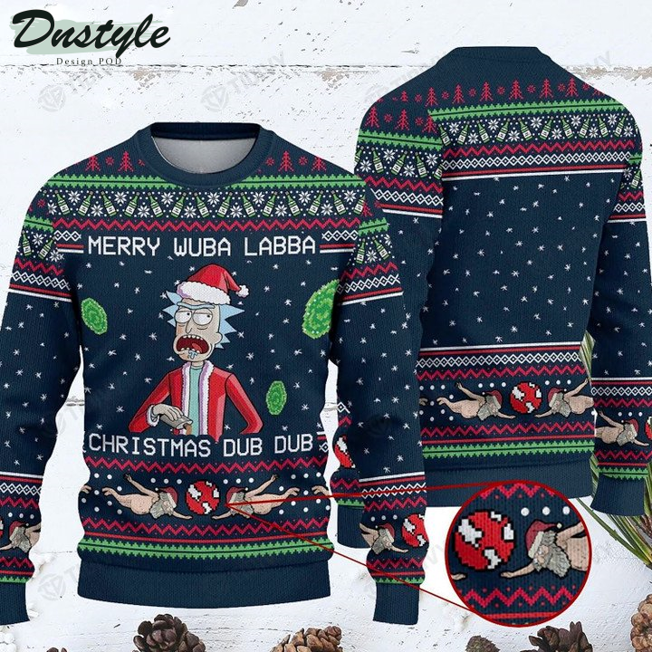 Rick And Morty Merry Wubba Lubba Christmas Dub Dub Ugly Christmas Sweater