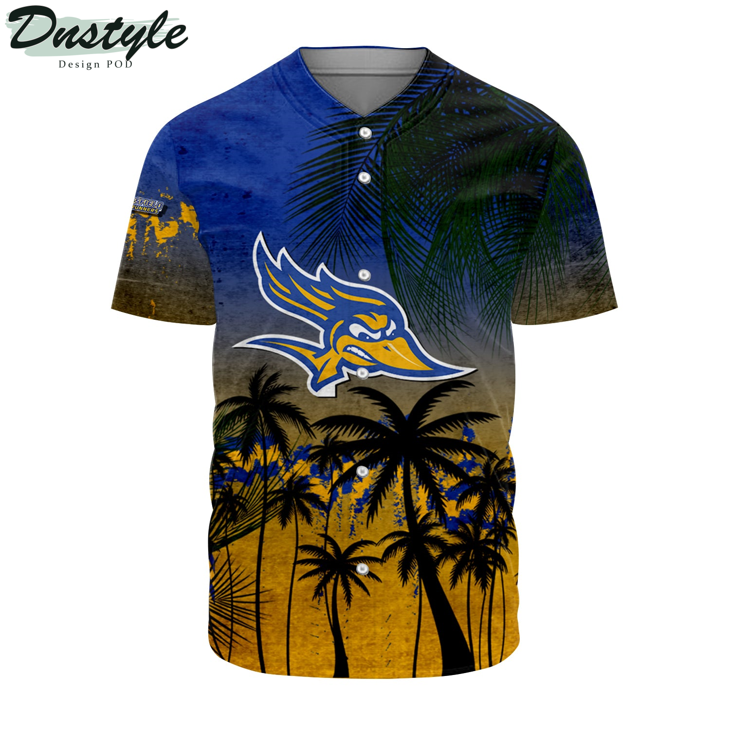 Cal State Bakersfield Roadrunners Coconut Tree Tropical Grunge Baseball Jersey