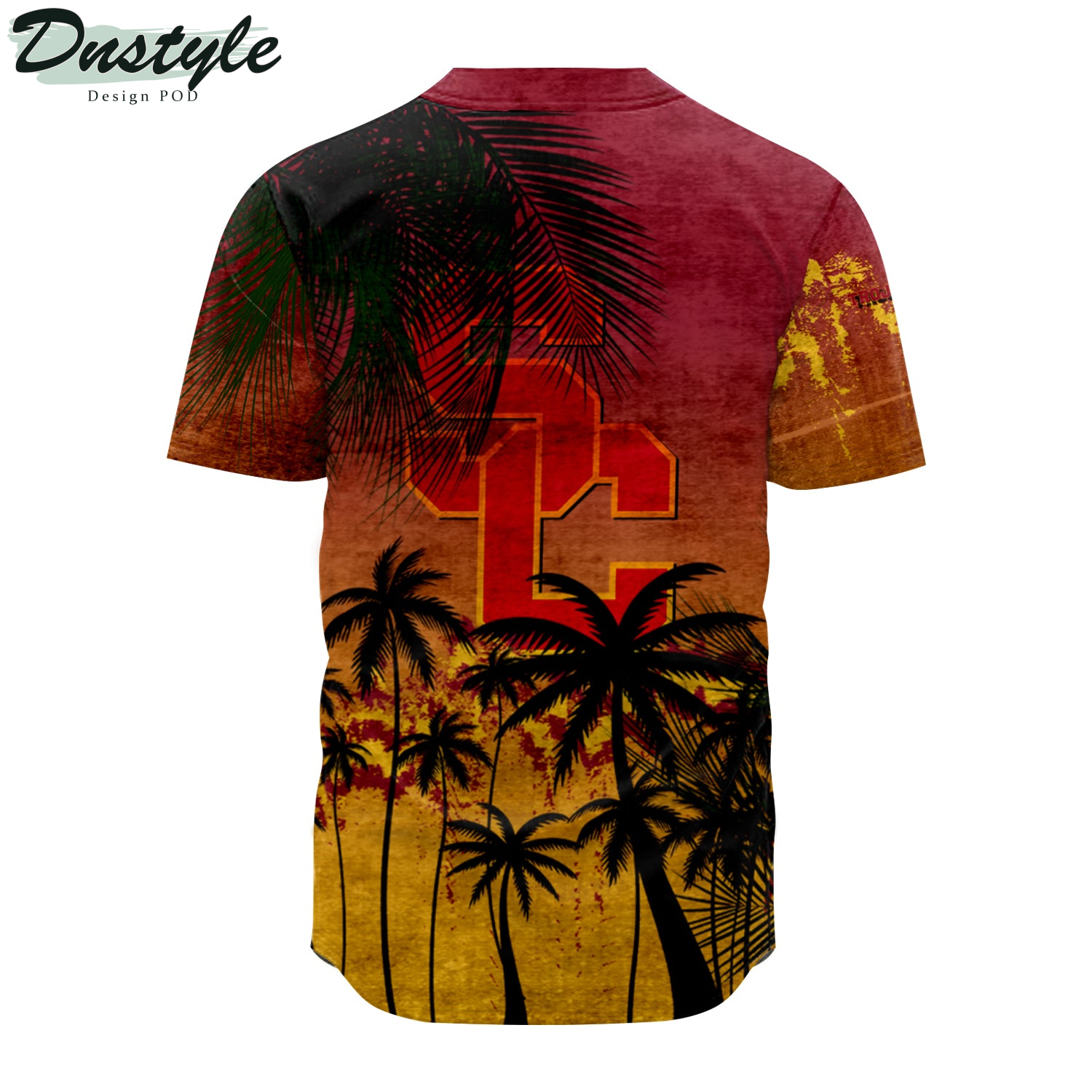 USC Trojans Baseball Jersey Coconut Tree Tropical Grunge