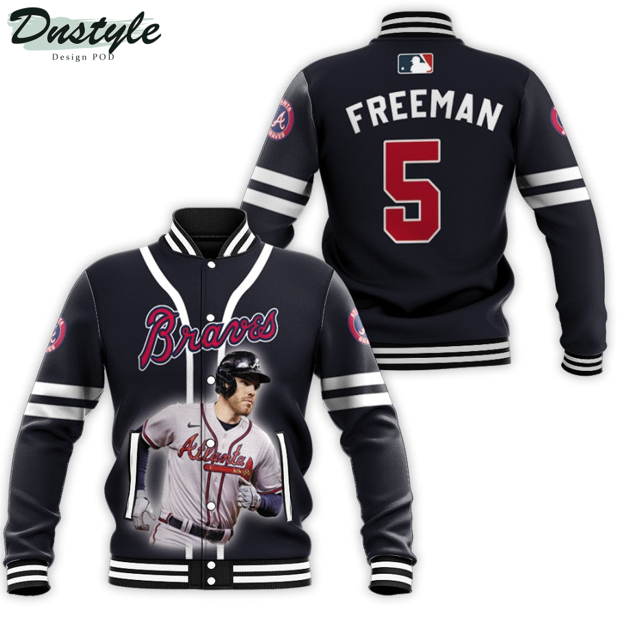 Atlanta Braves Freddie Freeman 5 MLB Legendary Captain Black Baseball Jacket