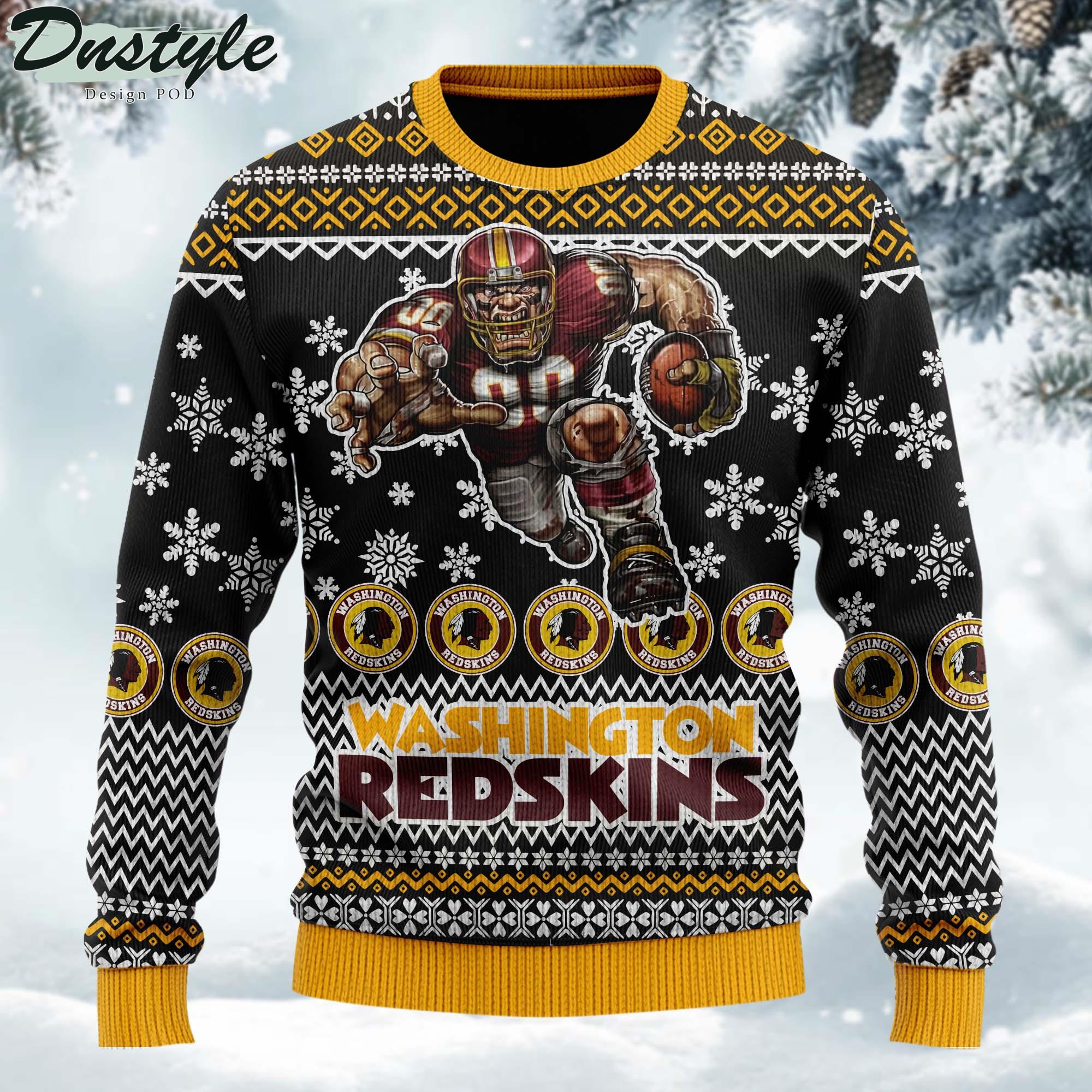 NFL Washington Redskins Ugly Wool Custom Name Sweater