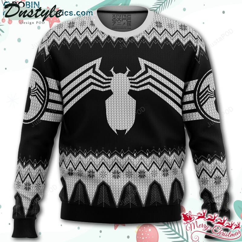 Venom Marvel Symbol Ugly Christmas Wool Sweater
