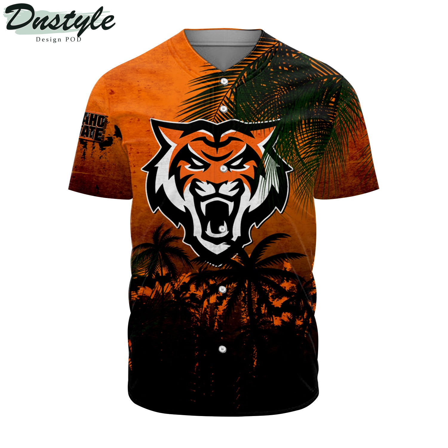 Idaho Vandals Coconut Tree Tropical Grunge Baseball Jersey