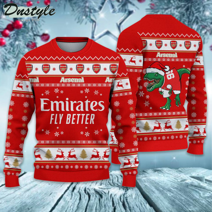 Arsenal F.C santa hat ugly christmas sweater