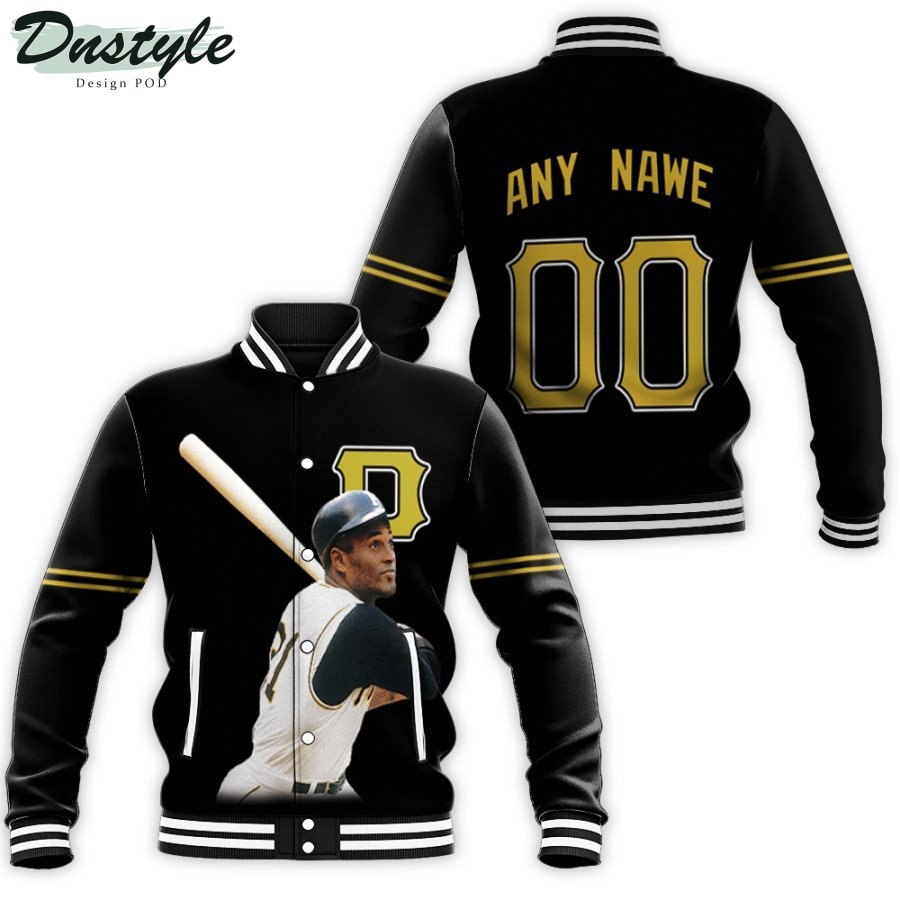 Pittsburgh Pirates Roberto Clemente 21 MLB Black 2019 Custom Number Name Baseball Jacket